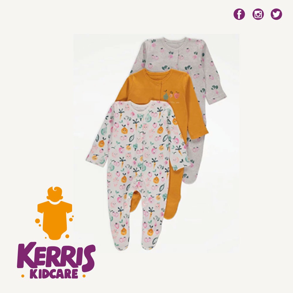 Vegetable Print Sleepsuits